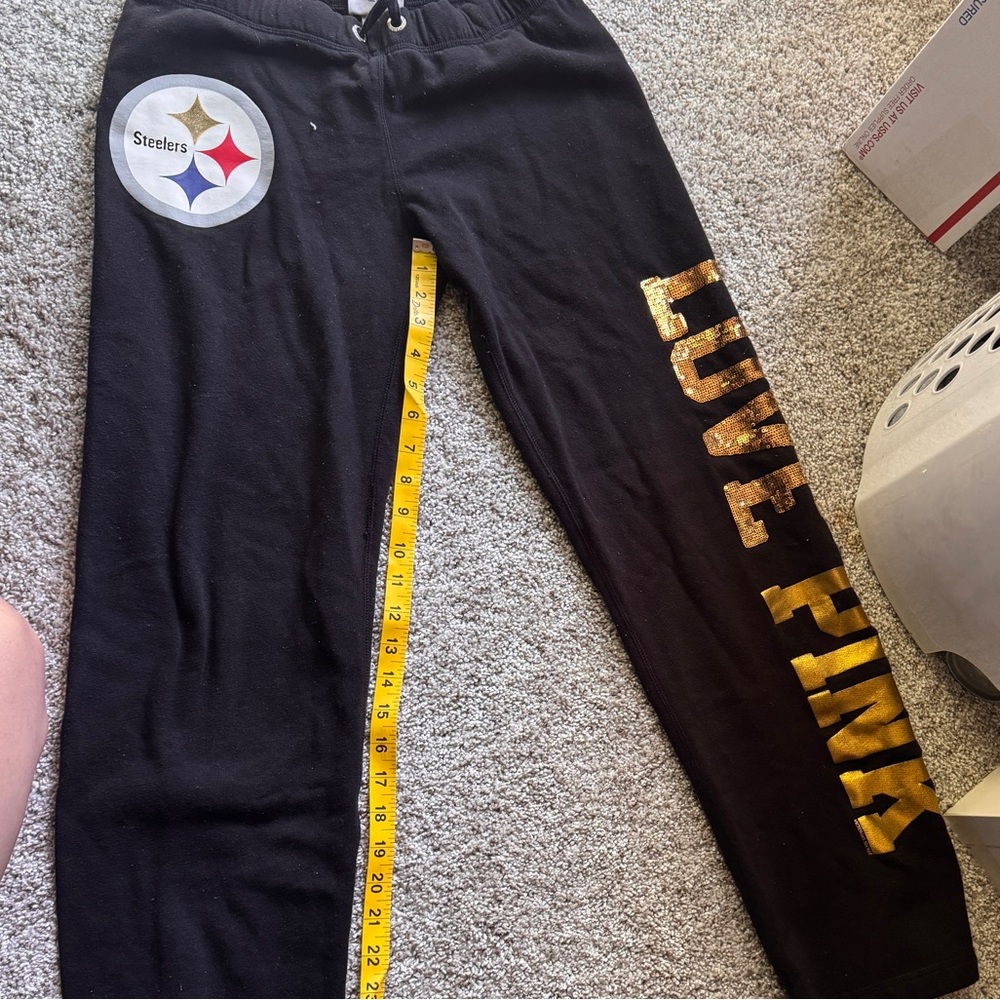 VS PINK Steelers Black and Gold Sweatpants